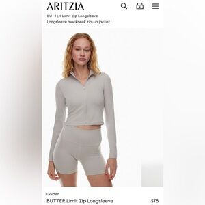 Aritzia athletic zip long sleeve